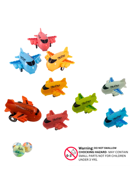 Airplane Car Toys – Capsule Pull-Back Planes (100 Pcs Assorted)