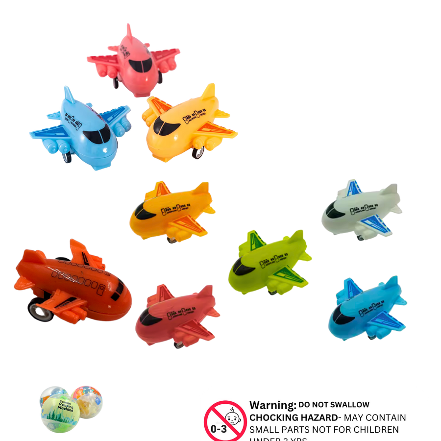 Airplane Car Toys – Capsule Pull-Back Planes (100 Pcs Assorted)