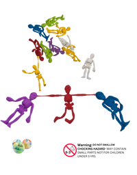 Stretchable rubber skeleton toys in assorted colors
